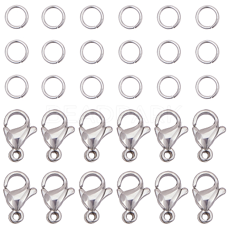 304 Stainless Steel Lobster Claw Clasps STAS-PH0019-51P-1