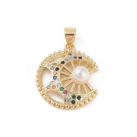 Brass Micro Pave Colorful Cubic Zirconia Pendants KK-E111-34D-G-1