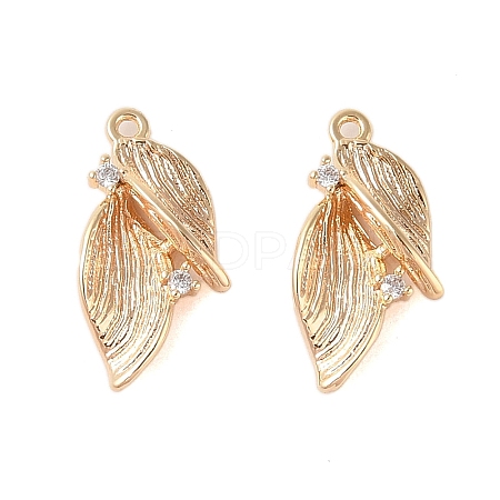 Brass Pendants with Clear Glass Rhinestone KK-N254-65G-1