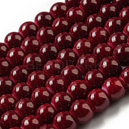 Painted Glass Bead Strands DGLA-S071-6mm-B30-1