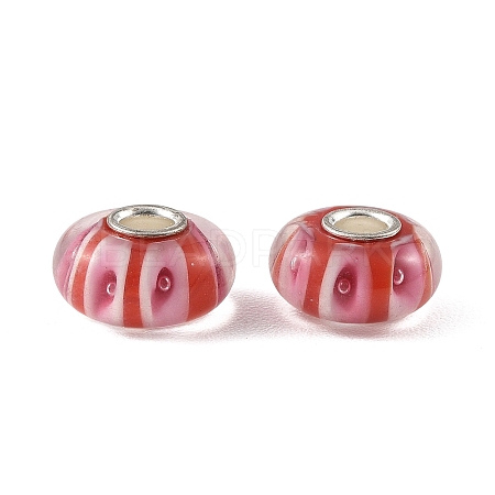 Lampwork & Brass Core European Beads LAMP-P019-01P-05-1