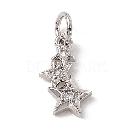 Brass Micro Pave Cubic Zirconia Charms ZIRC-F132-18P-1