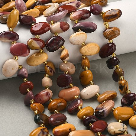 Natural Mookaite Beads Strands G-P604-A19-01-1
