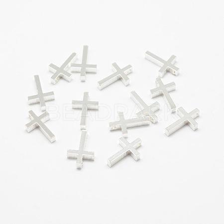 Brass Tiny Cross Charms KK-F718-08P-1