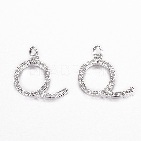Eco-Friendly Brass Micro Pave Cubic Zirconia Pendants ZIRC-F070-01P-Q-FF-1