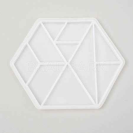 Hexagon Puzzle Silicone Molds X-DIY-I046-12-1