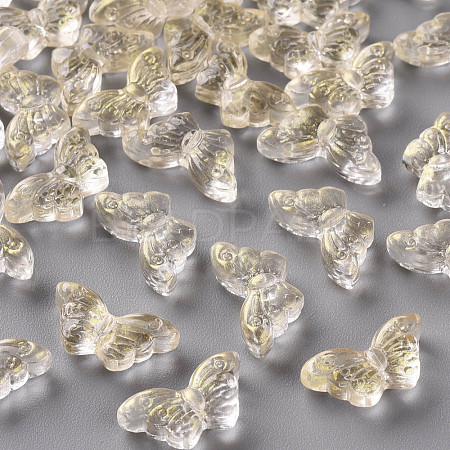 Transparent Spray Painted Glass Beads GLAA-S190-018A-03-1