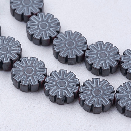 Non-magnetic Synthetic Hematite Beads Strands G-P341-47F-6x3mm-1