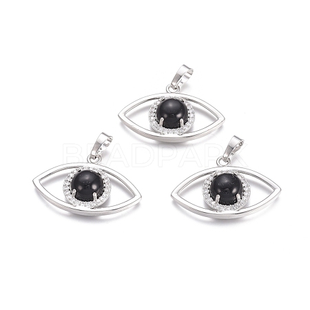 Natural Dyed & Heated Black Agate Pendants G-L512-H13-1