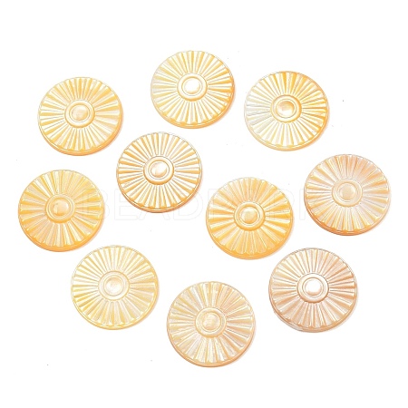 Natural Yellow Shell Carved Cabochons SSHEL-B006-01A-A-1