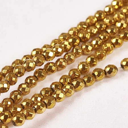 Electroplate Non-magnetic Synthetic Hematite Beads Strands G-J169B-2mm-04-1