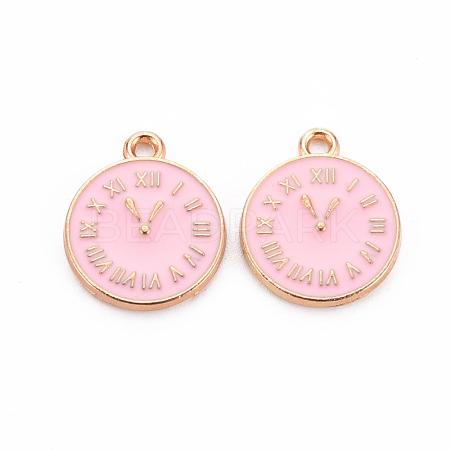 Clock Alloy Enamel Pendants ENAM-Q033-11C-1