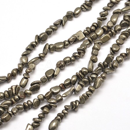 Natural Pyrite Nuggets Beads Strands G-I125-81-1