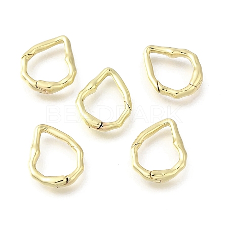 Brass Irregularity Spring Gate Rings KK-U072-43A-G-1