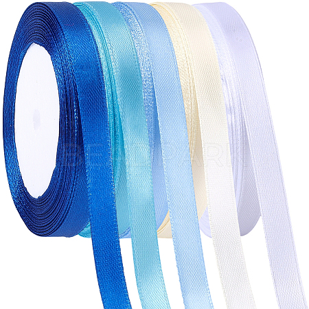 5 Rolls 5 Colors Polyester Ribbon OCOR-CP0001-26A-1