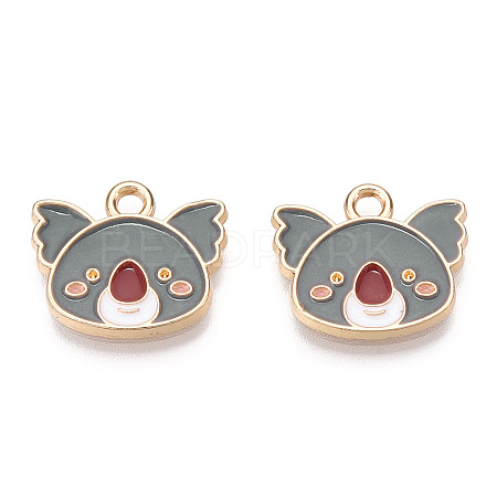Light Gold Plated Alloy Enamel Charms ENAM-T009-79A-RS-1