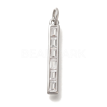 Rack Plating Brass Micro Pave Cubic Zirconia Pendants KK-I720-48P-1