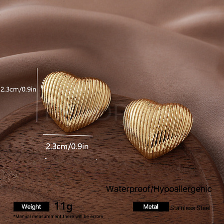 304 Stainless Steel Stud Earrings for Women AP3209-6-1