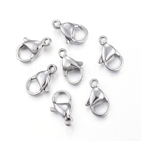 304 Stainless Steel Lobster Claw Clasps X-STAS-H353-B-02P-1