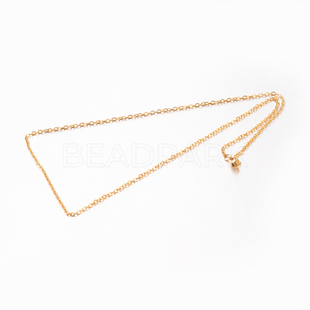 Ion Plating(IP) 304 Stainless Steel Cable Chain Necklace Making NJEW-N0022-02G-1