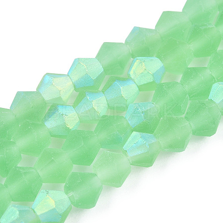 Imitate Austrian Crystal Bicone Frosted Glass Beads Strands EGLA-A039-T4mm-MB24-1