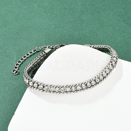 304 Stainless Steel Curb Chain Bracelets for Women BJEW-Z143-21P-1