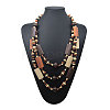 Bohemian Wood Geometric Beaded 3 Layer Necklaces for Women WG55C26-01-1