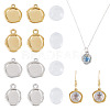 32Pcs 304 Stainless Steel Pendant Cabochon Settings STAS-TA0005-81-2