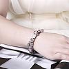 Heart Tin Alloy and Lampwork European Charm Bracelets BJEW-BB02076-6
