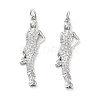 Rack Plating Brass Micro Pave Clear Cubic Zirconia Pendants KK-M280-03P-1