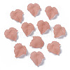 Transparent Frosted Acrylic Leaf Pendants X-PAF002Y-6-3