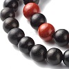 Round Natural Red Jasper & Wood Beads Wrap Bracelet for Girl Women BJEW-JB06908-4