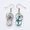 Natural Paua Shell/Abalone Shell Dangle Earrings EJEW-F147-G04-1