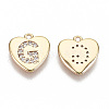 Brass Micro Pave Clear Cubic Zirconia Charms KK-N231-234G-NF-2