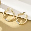 Brass Two Tone Hoop Earrings EJEW-B117-06D-M-1