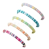 5Pcs 5 Color Polymer Clay Heishi Surfer Stretch Bracelets Set BJEW-JB10123-02-5