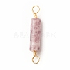 Natural Lepidolite Connector Charms PALLOY-JF01454-09-3