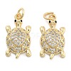 Brass Pave Clear Cubic Zirconia Pendants KK-U009-12F-G-1