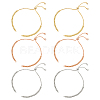  6Pcs 3 Colors Half Finished Brass Cubic Zirconia Slider Bracelets ZIRC-NB0002-02-1
