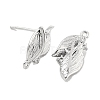 Brass Micro Pave Cubic Zirconia Stud Earring Findings LS-KK-U015-05P-2