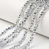 Electroplate Transparent Glass Beads Strands X-EGLA-A034-T6mm-M16-1