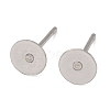 Tarnish Resistant 316 Surgical Stainless Steel Flat Round Blank Peg Stud Earring Settings X-STAS-R073-06-3