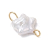 Natural Keshi Pearl Connector Charms PALLOY-JF04243-01-4
