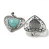 Synthetic Turquoise Peach Love Heart Pendants G-G158-01U-2