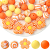 30Pcs 5 Styles Silicone Focal Beads SIL-YW0002-21B-1