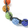 Handmade Polymer Clay Rhinestone Beads Braided Bead Bracelets BJEW-TA00320-2