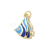 Sea Animals Brass Enamel Pendants KK-B155-02A-G-2