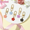 Alloy Enamel Sakura Pendant Decorations HJEW-YW00019-02-1