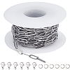 5M 304 Stainless Steel Paperclip Chains wih 50Pcs Open Jump Rings with 20Pcs  Lobster Claw Clasps FIND-SC0012-58-1