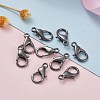 Black Tone Zinc Alloy Lobster Claw Clasps X-E102-B-6